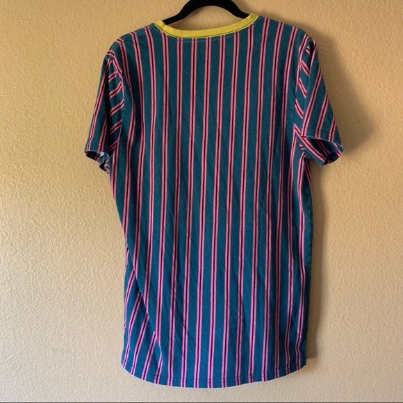 Valor Collective Men’s Striped Green & Pink Miami Shirt - X-Large - Picture 6 of 8